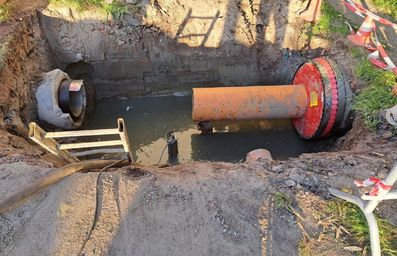 Renouvellement de la traversée de tuyaux DN700 à DN400 - Kortenberg (BE)